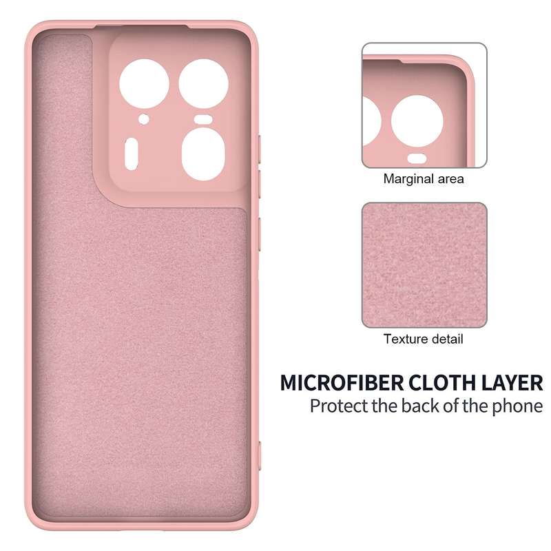 For Motorola Edge 50 Ultra Solid Color Liquid Silicone Dropproof Full Coverage Phone Case(Pink)