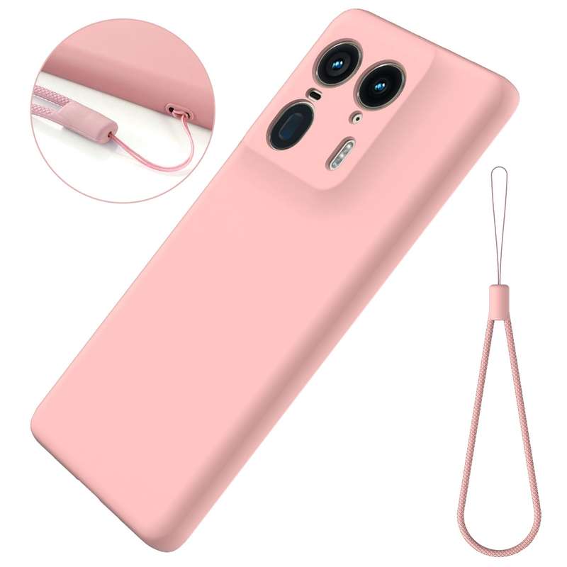 For Motorola Edge 50 Ultra Solid Color Liquid Silicone Dropproof Full Coverage Phone Case(Pink)