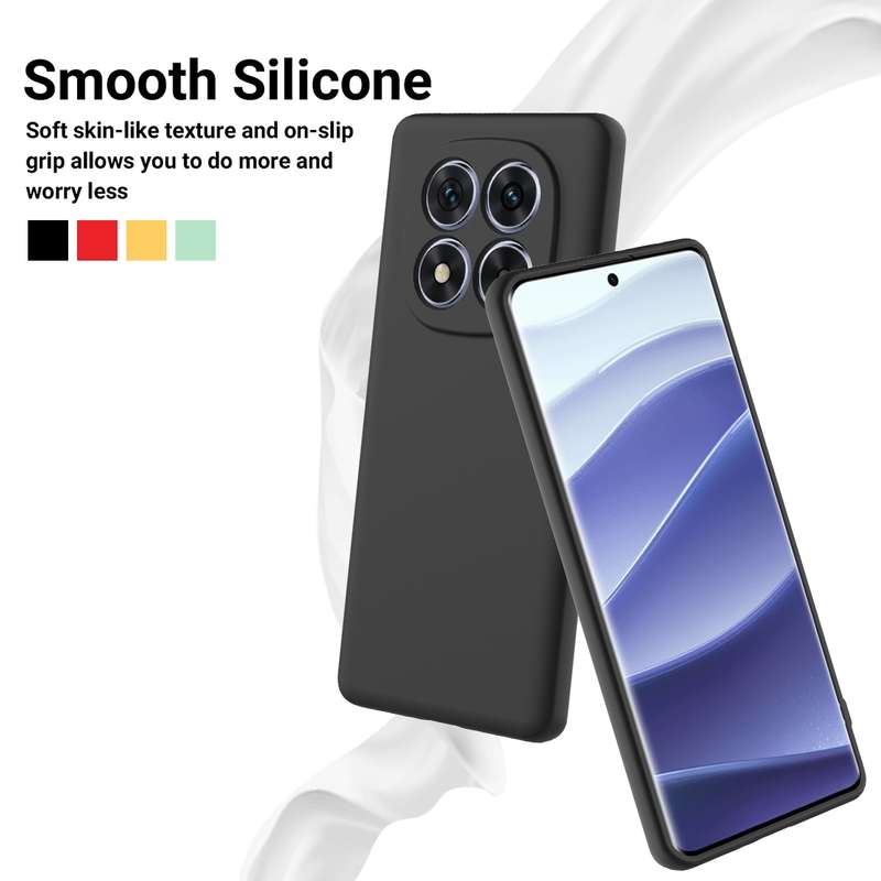 For Redmi Note 14 Pro 5G Solid Color Liquid Silicone Dropproof Full Coverage Phone Case(Red)
