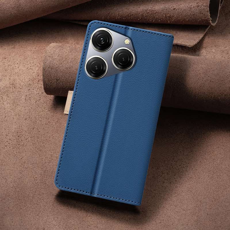 For Tecno Spark 20 Pro Color Matching RFID Anti-theft Leather Phone Case(Blue)