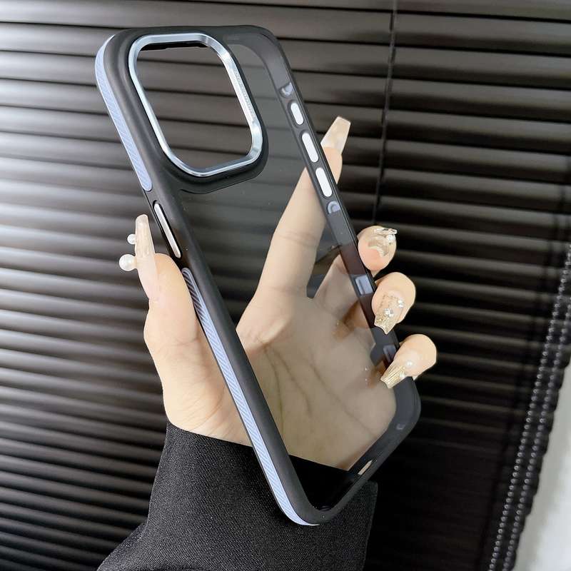 For iPhone 13 Gold Shield 3 in 1 Phone Case(Light Blue)