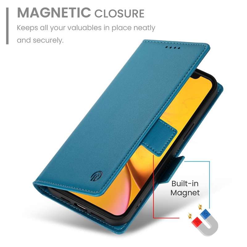 For iPhone XR Side Buckle Magnetic Frosted Leather Phone Case(Blue)