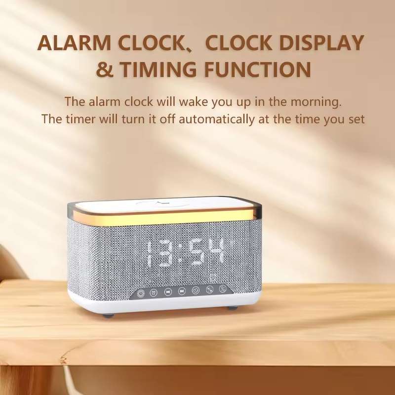 AEC S300 Portable 10W Power Multifunction Bluetooth Speaker Alarm Clock Wireless Charger(Black)