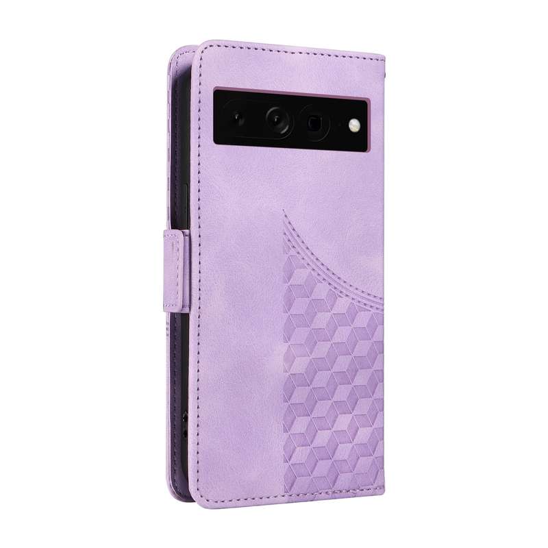 For Google Pixel 7 Pro Embossed Rhombus Starry Leather Phone Case(Purple)
