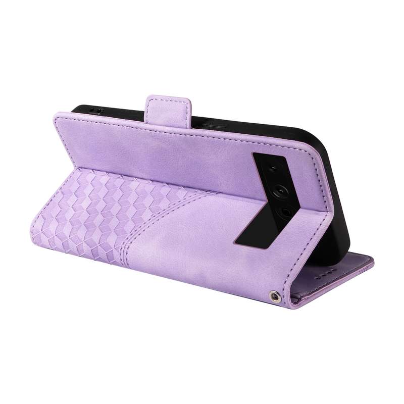 For Google Pixel 7 Pro Embossed Rhombus Starry Leather Phone Case(Purple)