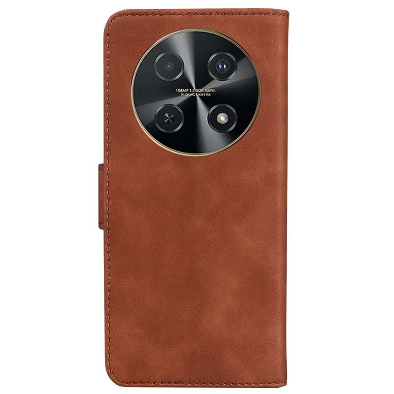 For Huawei nova 12i 4G Global Skin Feel Pure Color Flip Leather Phone Case(Brown)
