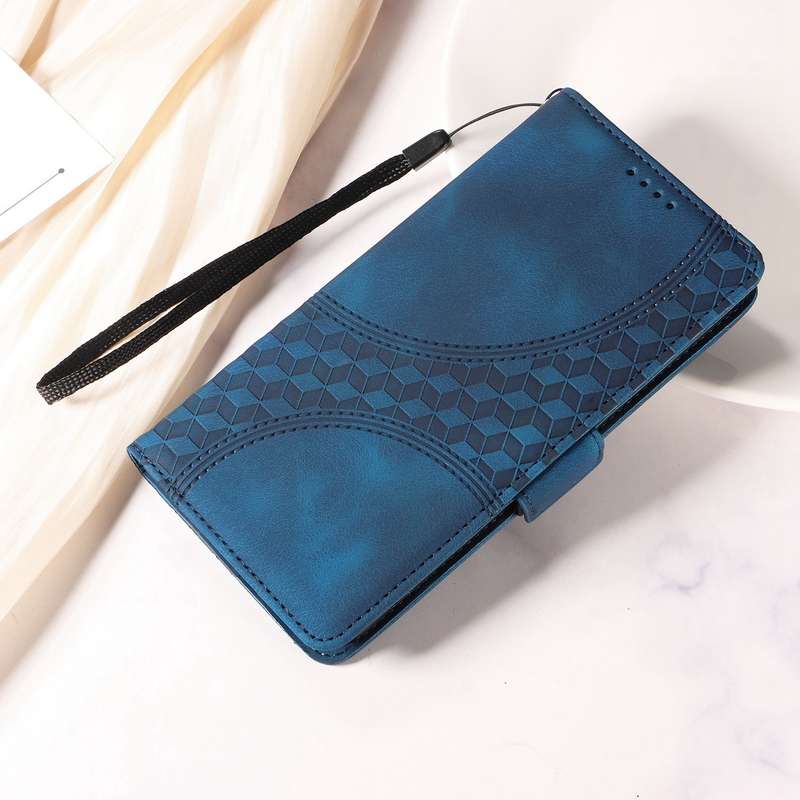 For OPPO Reno12 Pro Global Embossed Rhombus Starry Leather Phone Case(Blue)