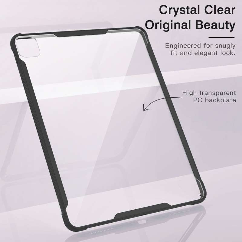 For iPad Pro 11 2022 PC+TPU Transparent Shockproof Tablet Case(Black)
