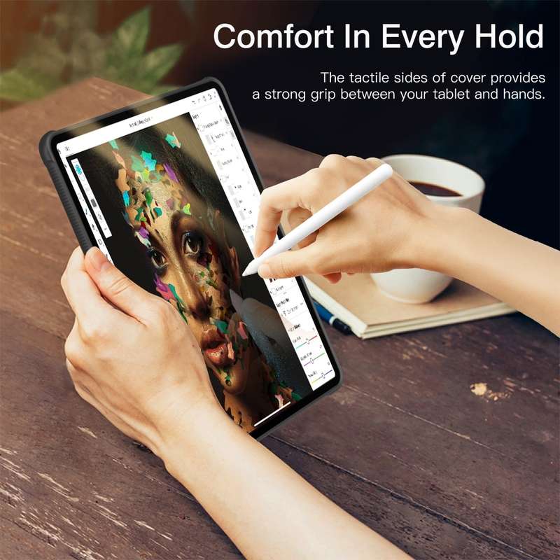 For iPad Pro 11 2022 PC+TPU Transparent Shockproof Tablet Case(Black)