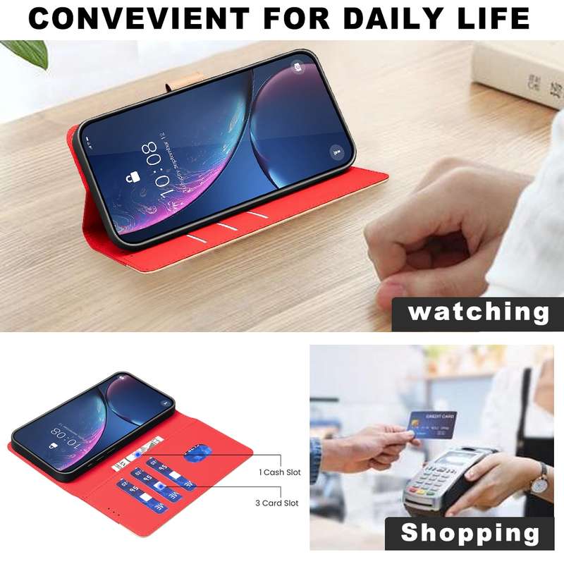 For iPhone 15 Pro Max Color Matching RFID Anti-theft Leather Phone Case(Red)