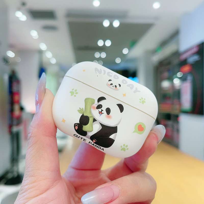 For AirPods Pro 2 Panda Pattern Earbuds Box Frosted TPU Case(Cute Panda)