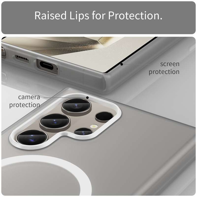 For Samsung Galaxy S24 Ultra 5G MagSafe Frosted Translucent TPU + PC Full Coverage Phone Case(W