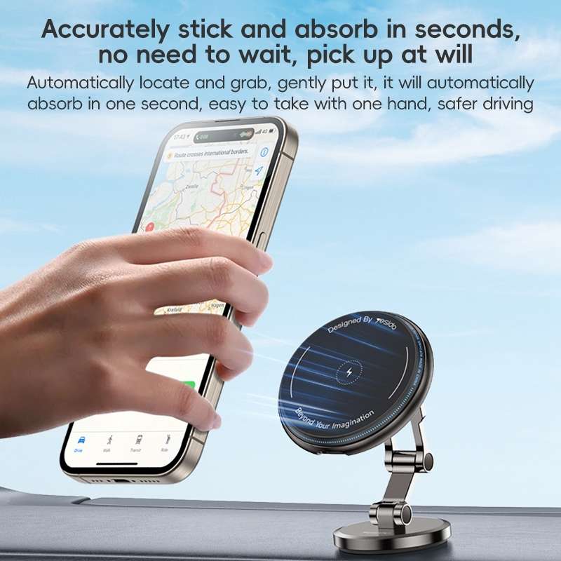 Yesido C306 15W Car Magnetic Wireless Charging Holder(Black)