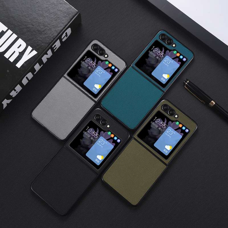 For Samsung Galaxy Z Flip6 Nylon Woven Texture Folding Phone Case(Grey)