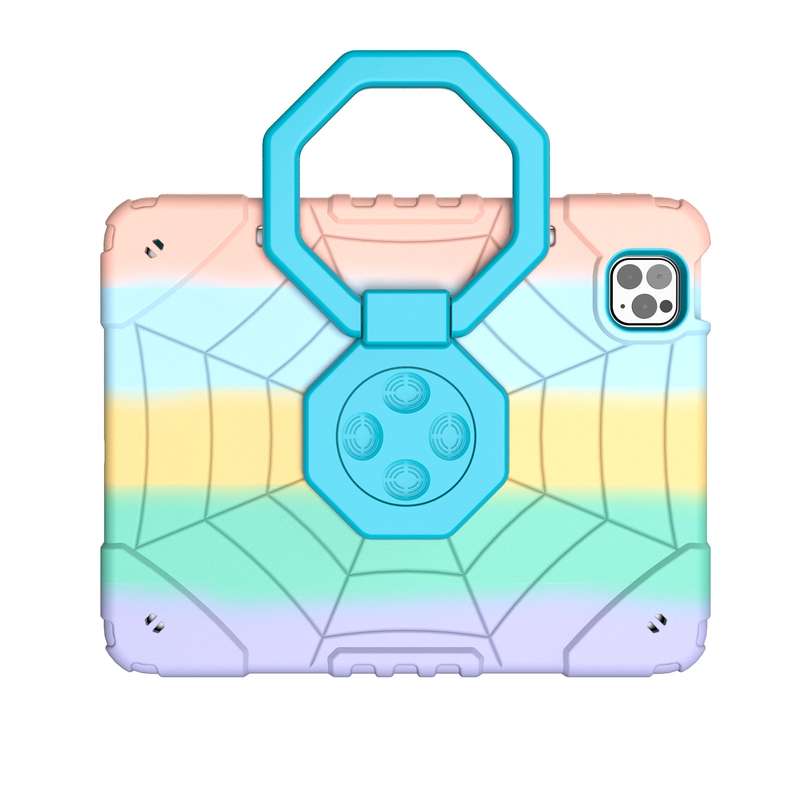 For iPad Pro 11 2022 / 2021 / 2020 Spider Turntable Handle Stress Relief Tablet Case(Gradient C