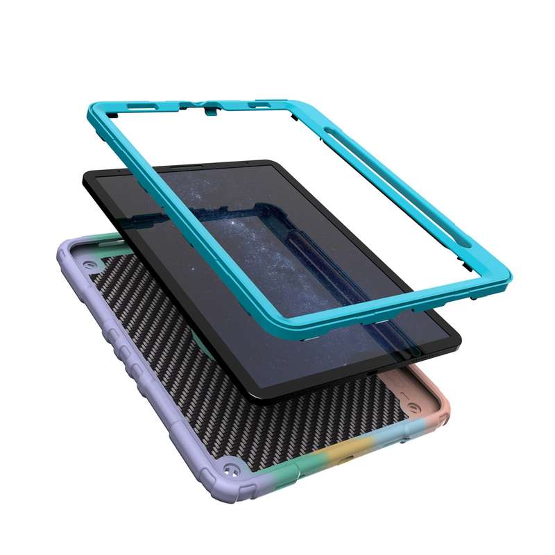 For iPad Pro 11 2022 / 2021 / 2020 Spider Turntable Handle Stress Relief Tablet Case(Gradient C