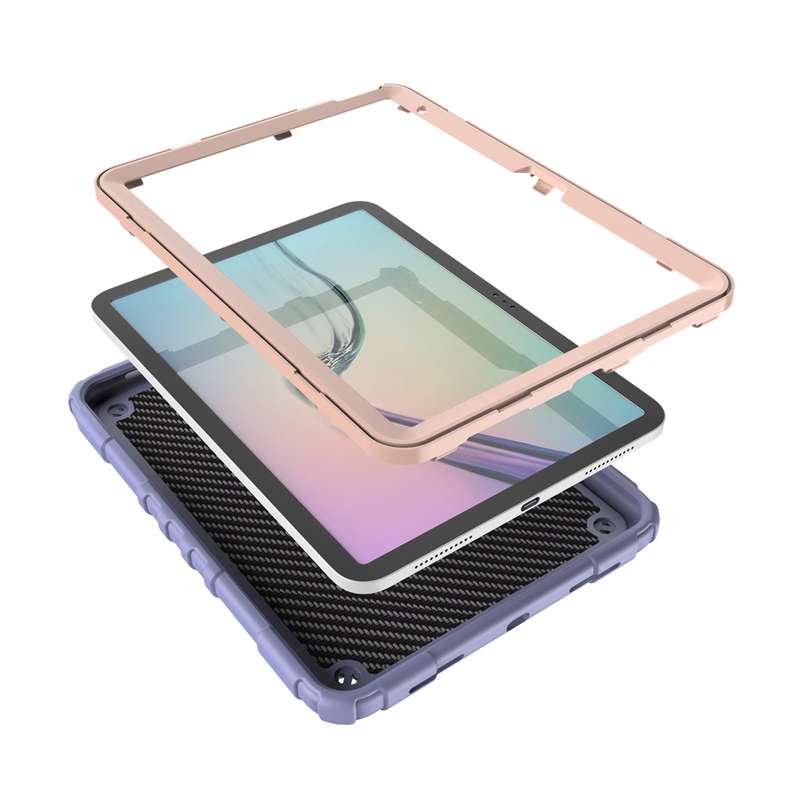 For iPad 10th Gen 10.9 2022 Spider Turntable Handle Stress Relief Tablet Case(Purple Gold)