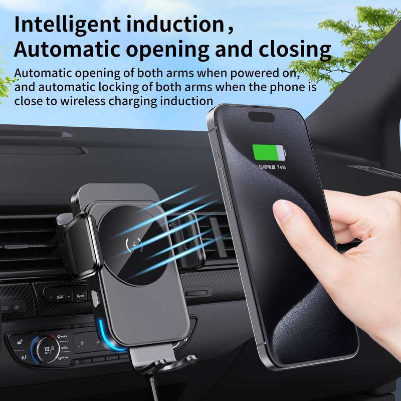 M7 Intelligent Sensing Fast Wireless Charging Car Holder(Black)