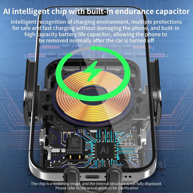 M7 Intelligent Sensing Fast Wireless Charging Car Holder(Black)