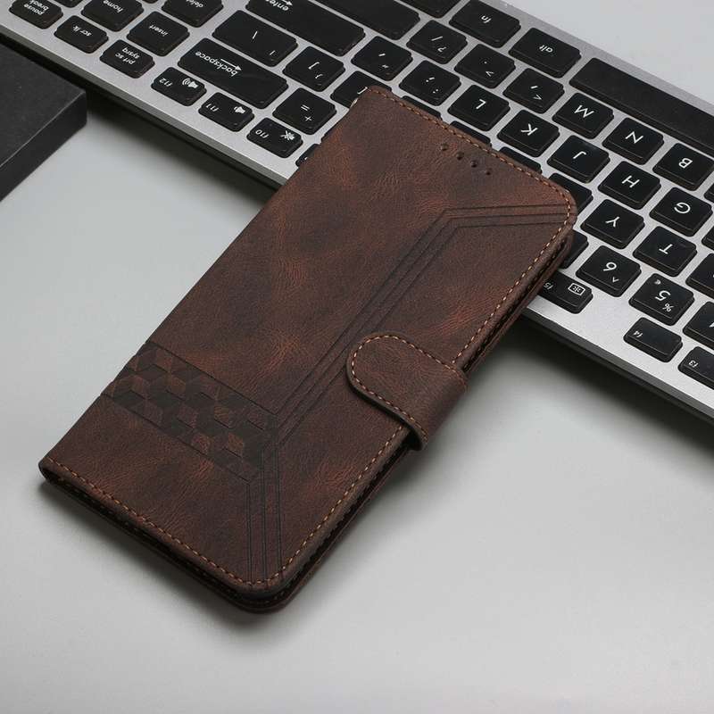 For Redmi Note 14 5G Cubic Skin Feel Flip Leather Phone Case(Blue)