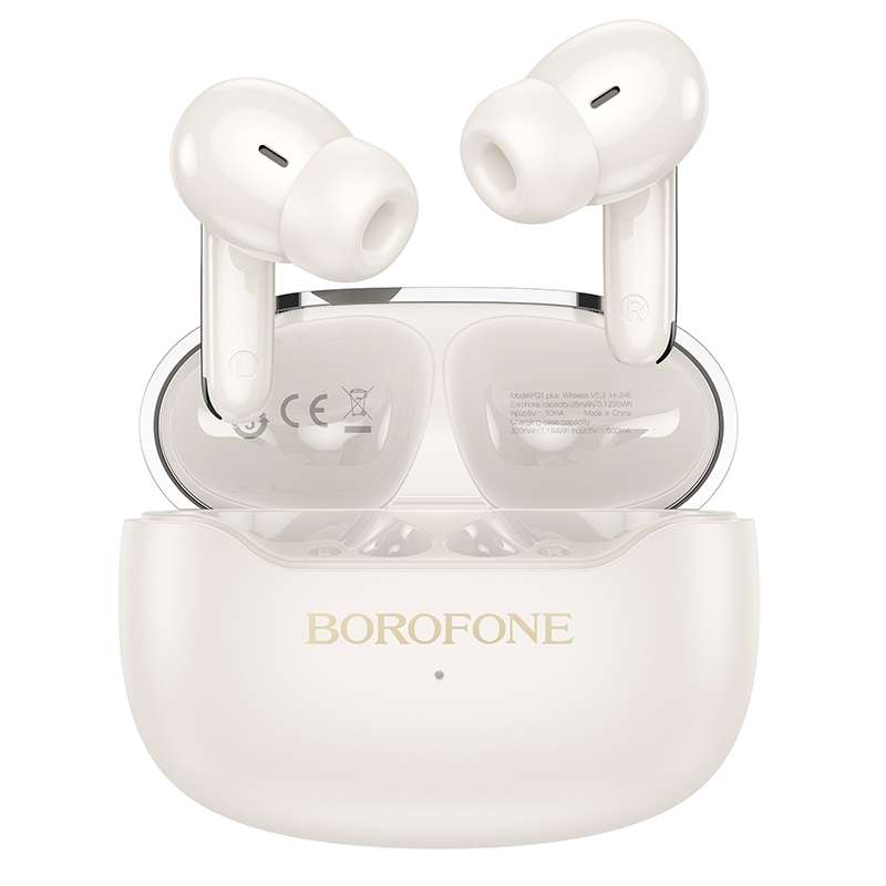 Borofone FQ1 Plus TWS Shine ANC+ENC Noise Reduction Wireless BT Headset Earbuds(White)