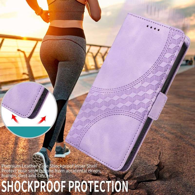 For Honor X7a 4G / Play7T Embossed Rhombus Starry Leather Phone Case(Purple)