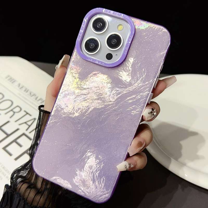 For iPhone 13 Pro Tinfoil Texture Colorful Lens Frame IMD Acrylic Phone Case(Purple)