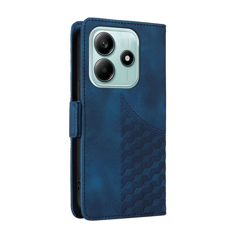 For Redmi Note 14 5G Embossed Rhombus Starry Leather Phone Case(Green)