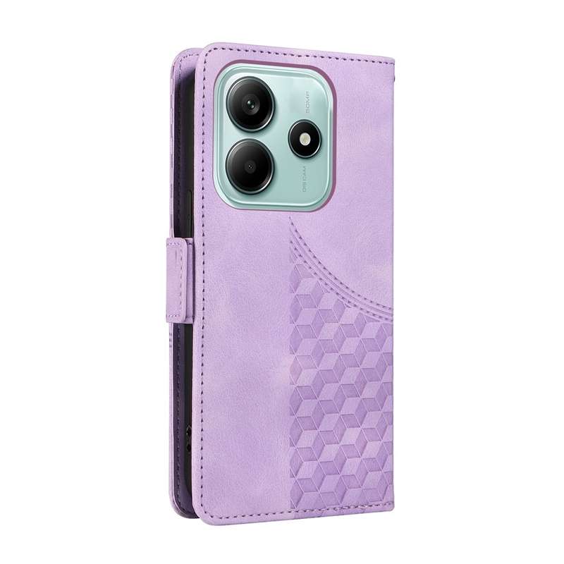 For Redmi Note 14 5G Embossed Rhombus Starry Leather Phone Case(Green)