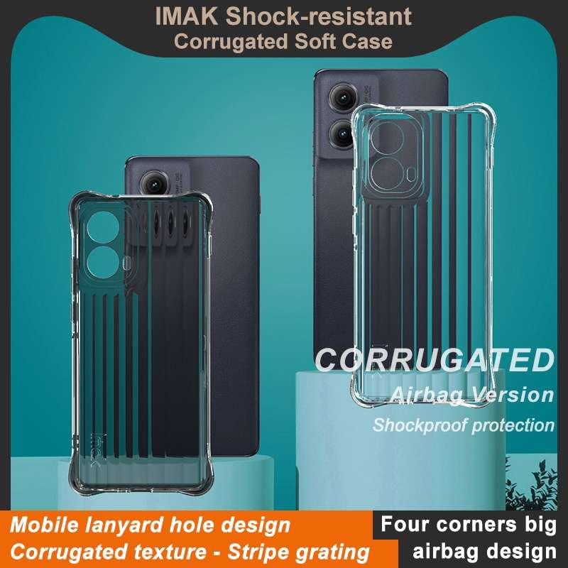 For Motorola Edge 2024 5G IMAK Corrugated Texture Airbag TPU Phone Case(Transparent)