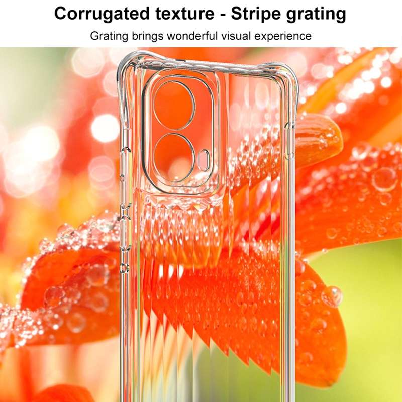 For Motorola Edge 2024 5G IMAK Corrugated Texture Airbag TPU Phone Case(Transparent)