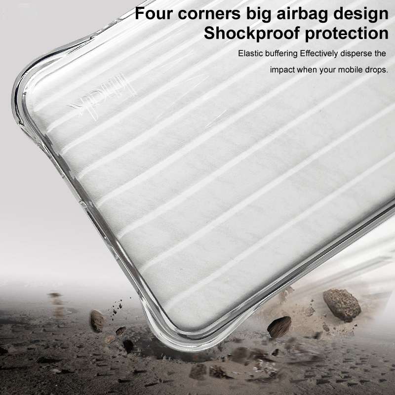 For Motorola Edge 2024 5G IMAK Corrugated Texture Airbag TPU Phone Case(Transparent)