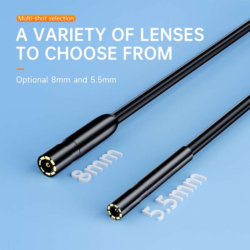 AN112 2 in 1 USB-C / Type-C + 8 Pin Interface 5.5mm HD Industry Endoscope, Length:10m Hard Tube