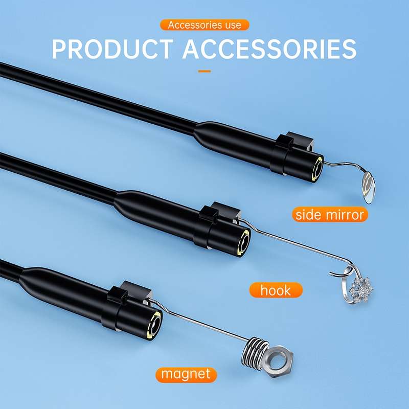 AN112 2 in 1 USB-C / Type-C + 8 Pin Interface 5.5mm HD Industry Endoscope, Length:10m Hard Tube