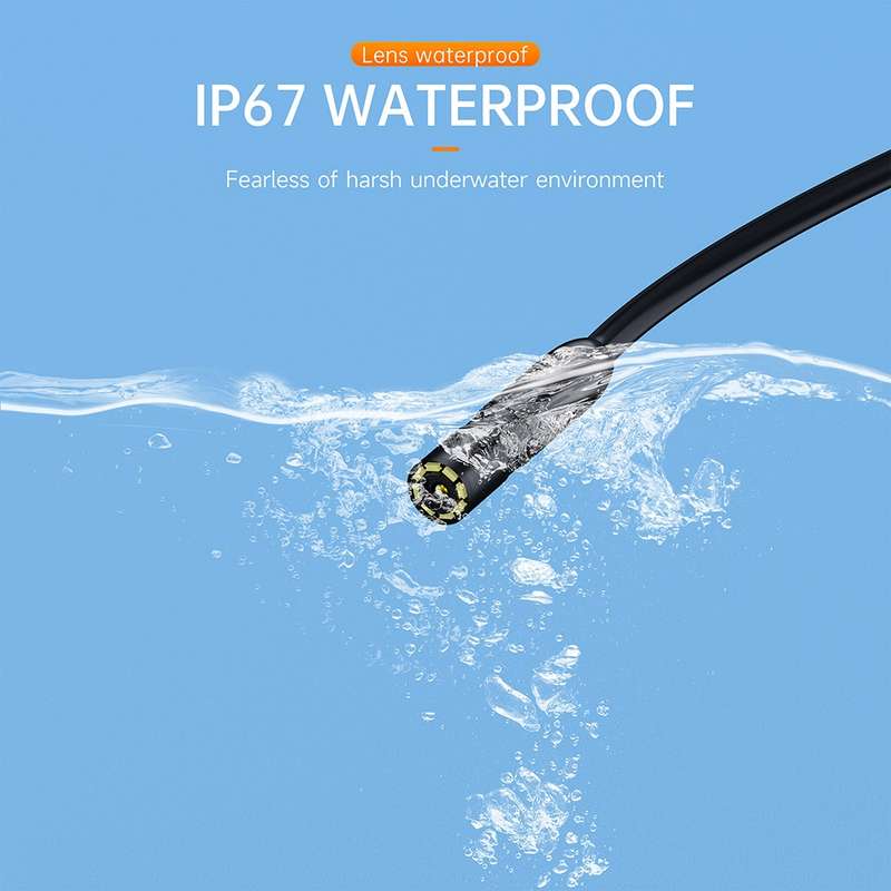 AN112 2 in 1 USB-C / Type-C + 8 Pin Interface 5.5mm HD Industry Endoscope, Length:10m Hard Tube