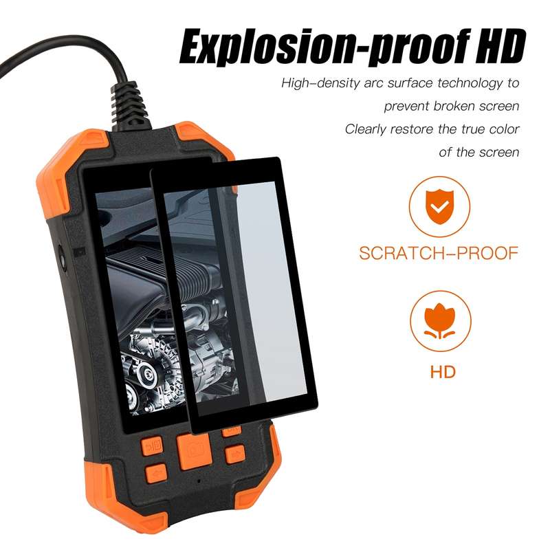 T20 4.3 inch IPS Screen 8mm Single Camera IP67 Waterproof Hard Cable Digital Endoscope, Length:2m(Bl