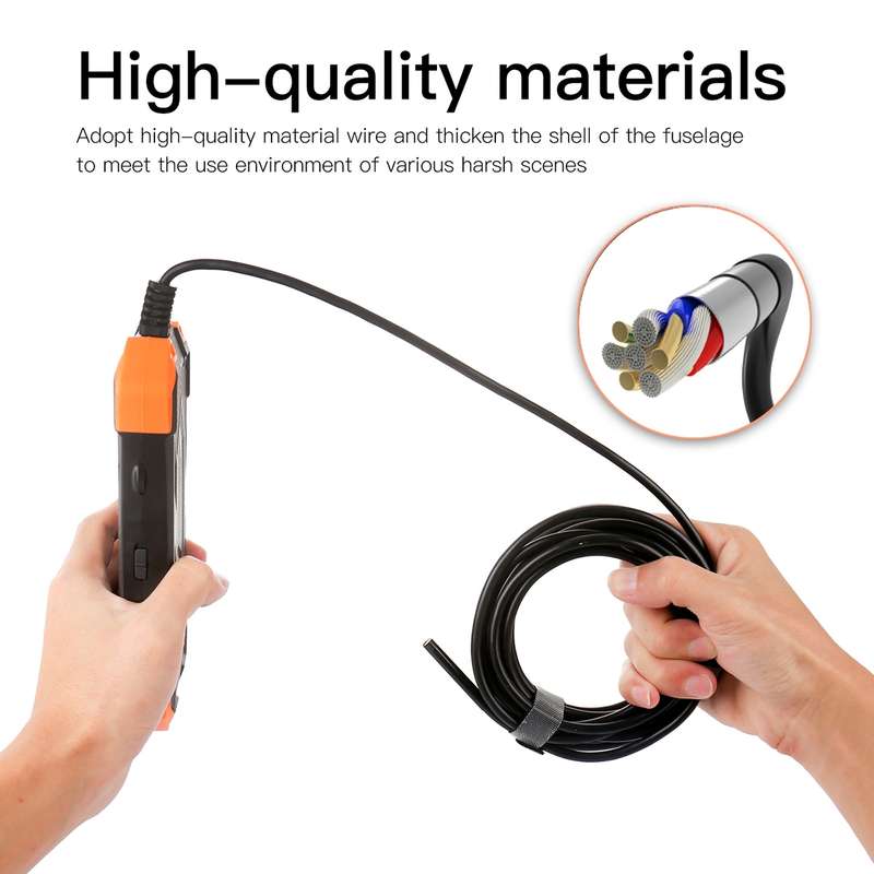 T20 4.3 inch IPS Screen 8mm Single Camera IP67 Waterproof Hard Cable Digital Endoscope, Length:2m(Bl