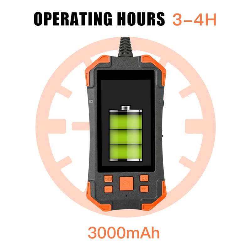 T20 4.3 inch IPS Screen 8mm Single Camera IP67 Waterproof Hard Cable Digital Endoscope, Length:2m(Bl