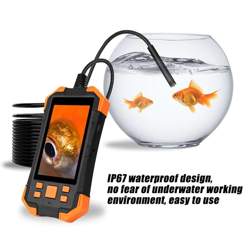 T20 4.3 inch IPS Screen 8mm Single Camera IP67 Waterproof Hard Cable Digital Endoscope, Length:2m(Bl
