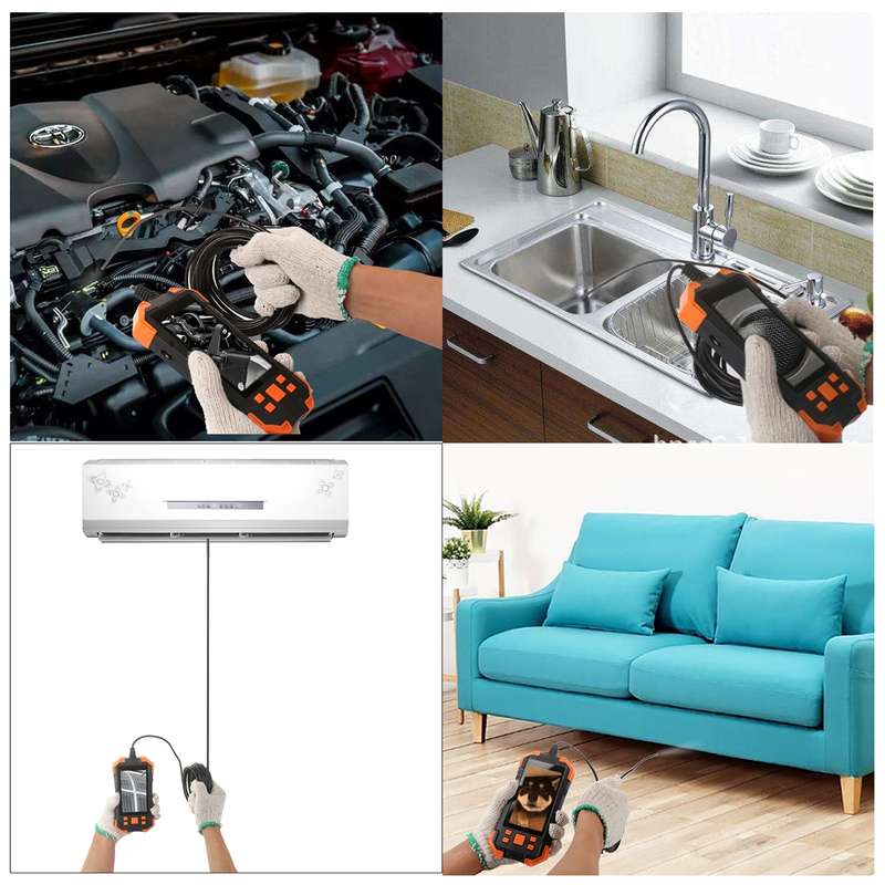 T20 4.3 inch IPS Screen 8mm Single Camera IP67 Waterproof Hard Cable Digital Endoscope, Length:2m(Bl