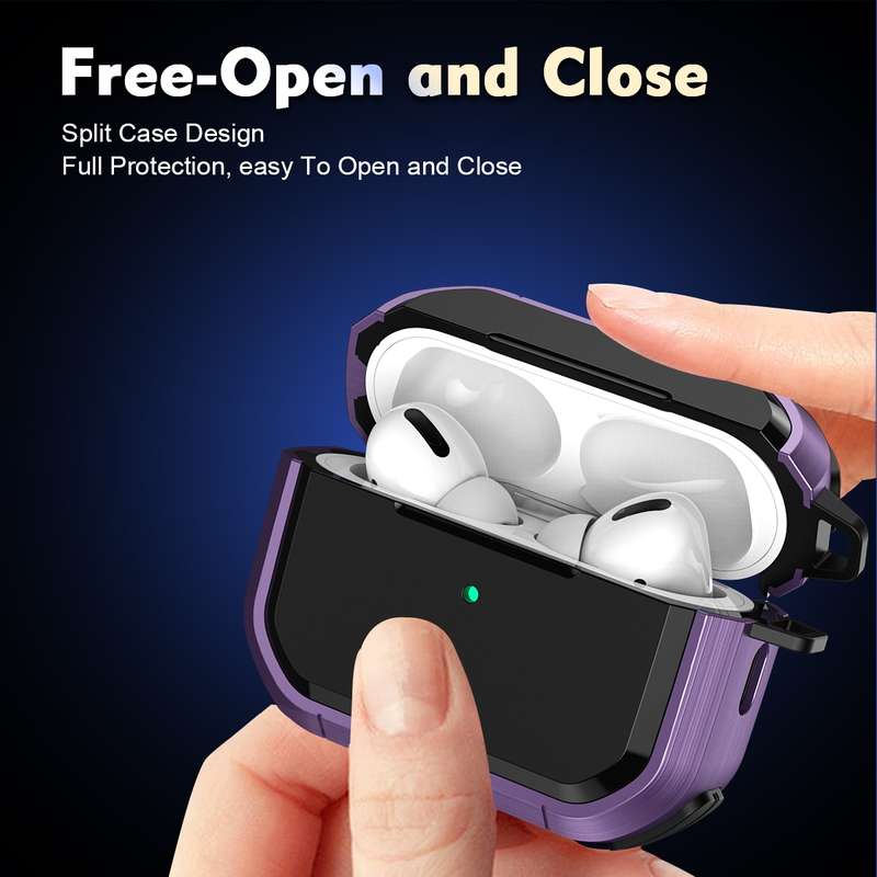 For AirPods 3 Armor TPU + PC Earbuds Box Protective Case with Metal Buckle(Silver)