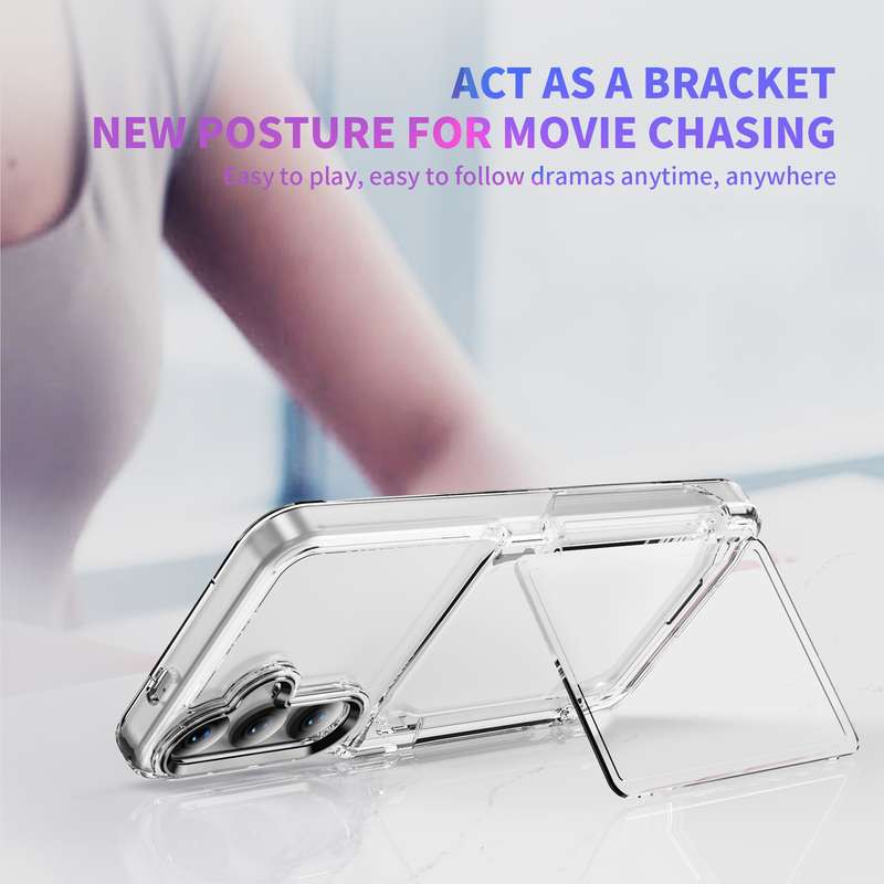 For Samsung Galaxy S23 FE 5G Card Holder Acrylic Hybrid TPU Phone Case(Transparent)