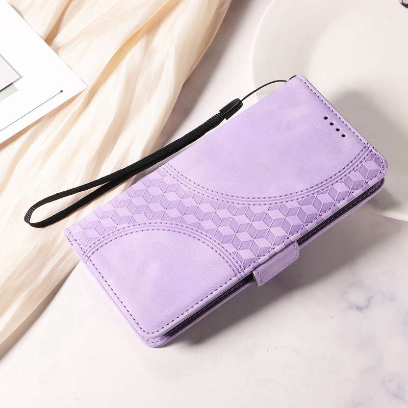 For Samsung Galaxy S20 FE Embossed Rhombus Starry Leather Phone Case(Purple)