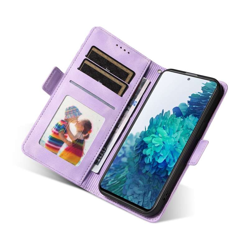 For Samsung Galaxy S20 FE Embossed Rhombus Starry Leather Phone Case(Purple)