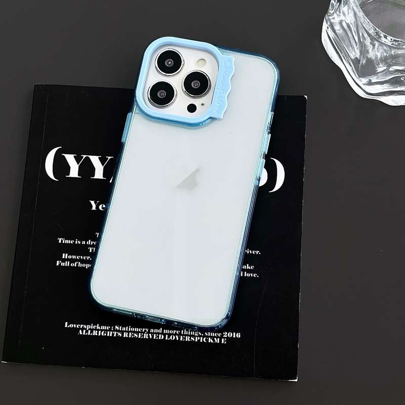 For iPhone 15 Colorful Wavy Circle PC Hybrid TPU Phone Case(Blue)
