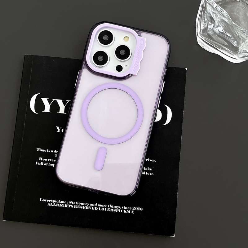 For iPhone 13 Pro MagSafe Colorful Wavy Circle PC Hybrid TPU Phone Case(Purple)