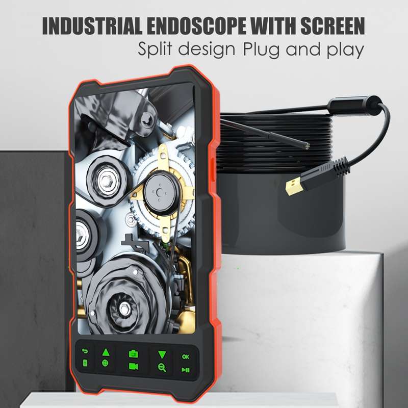 T21 4.5 inch IPS Color Screen 7.9mm Triple Camera Split Hard Cable Industrial Endoscope, Length:10m(