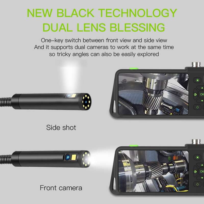 T22 4.5 inch IPS Color Screen 7.9mm Dual Camera Hard Cable Industrial Endoscope, Length:3.5m(Black O
