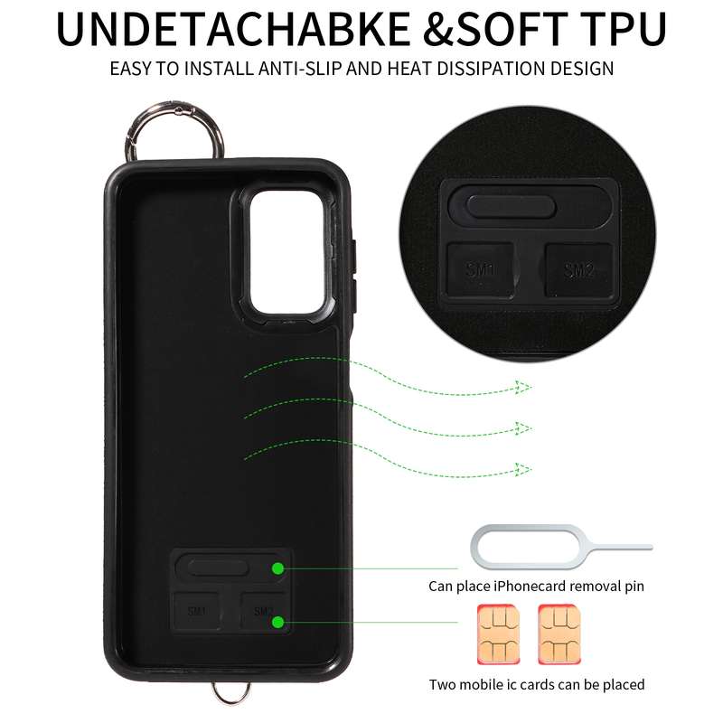 For Samsung Galaxy A23 Rhombic Texture Card Bag Phone Case with Short Lanyard(Green)