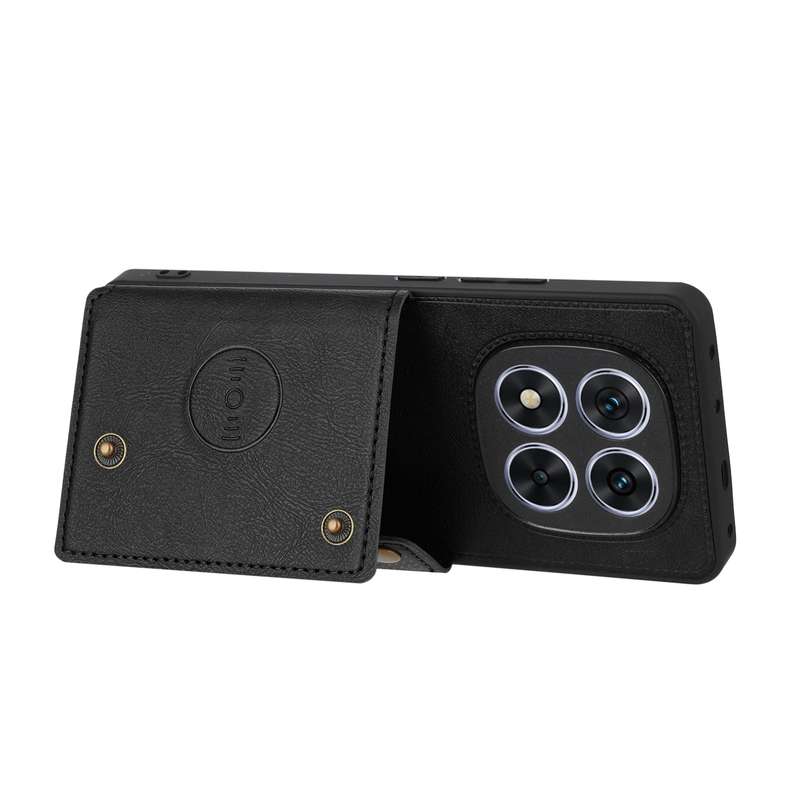 For Redmi Note 14 Pro 5G Double Buckle Card Slots Magnetic Phone Case(Black)